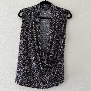 41 Hawthorn Navy Geometric Print Sleeveless Wrap Top Blouse Women’s‎ Size 1X